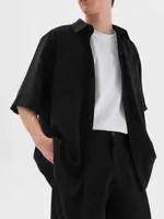 Рубашка FOS Мужская с коротким рукавом Черная