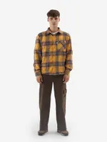 Рубашка  RUFF Global ripped plaid желтая