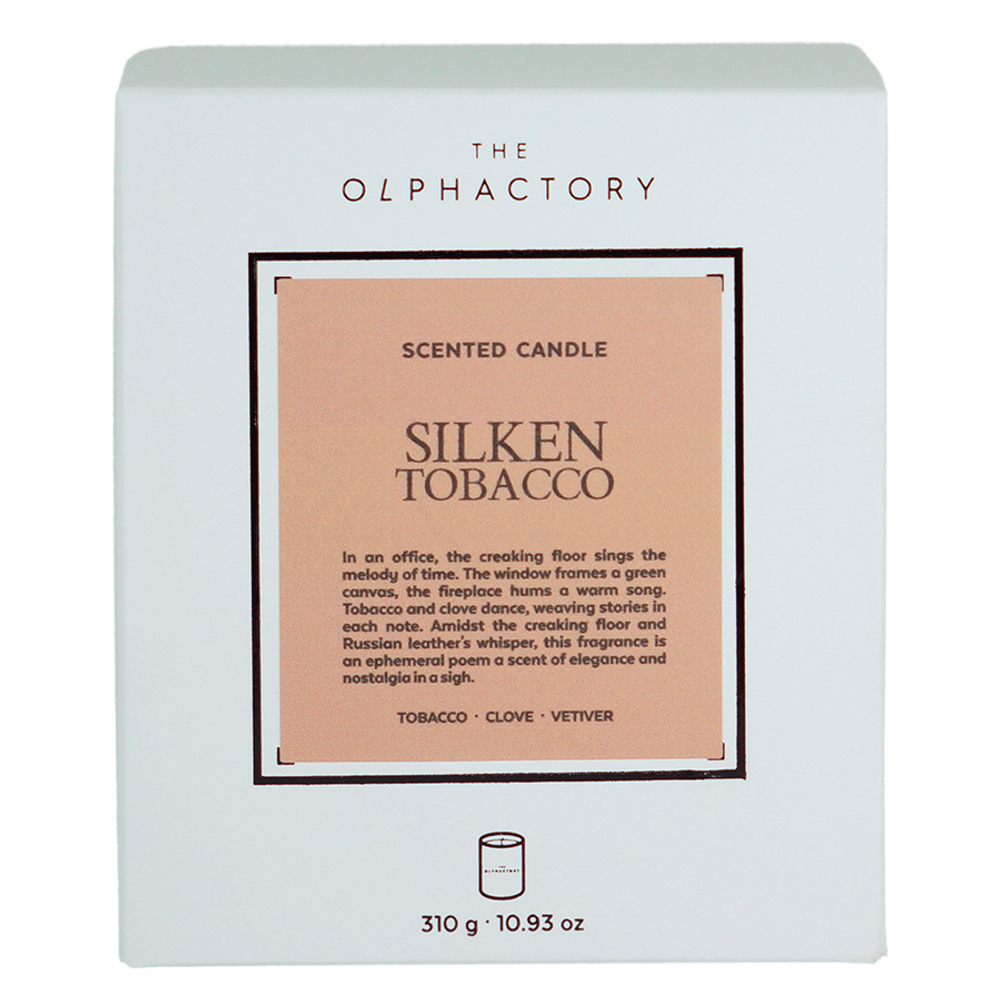 Свеча ароматическая the olphactory, white insignia, silken tobacco, 60 ч