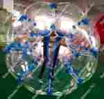 Бампербол «Прозрачный» с синими держателями, ПВХ, диаметр 1 м