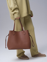 Сумка кожаная шоппер Deboro 30890 темный орех