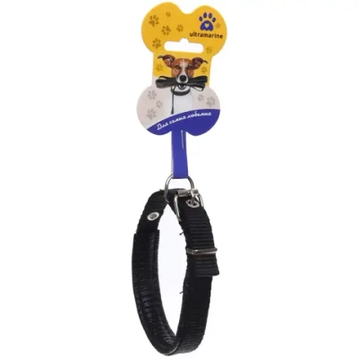 Ошейник для собак однотонный «ЗООЛЕНД БРО», цвет черный, 1,5*43см (бирка)