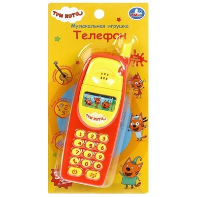 Музыкальный телефончик "Три Кота" 35 песен, звуков, на бат. блистер ZY1272023-R1 (Умка)