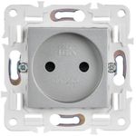 SKANDY Розетка без заземления с защитными шторками 10А SK-R01S серебряный IEK