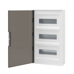 Щиток 36 мод настенный, белый, с тонированной дверцей, с 4-мя шинами PEN(2шт на 8 отв. и 2шт на 10отв.)