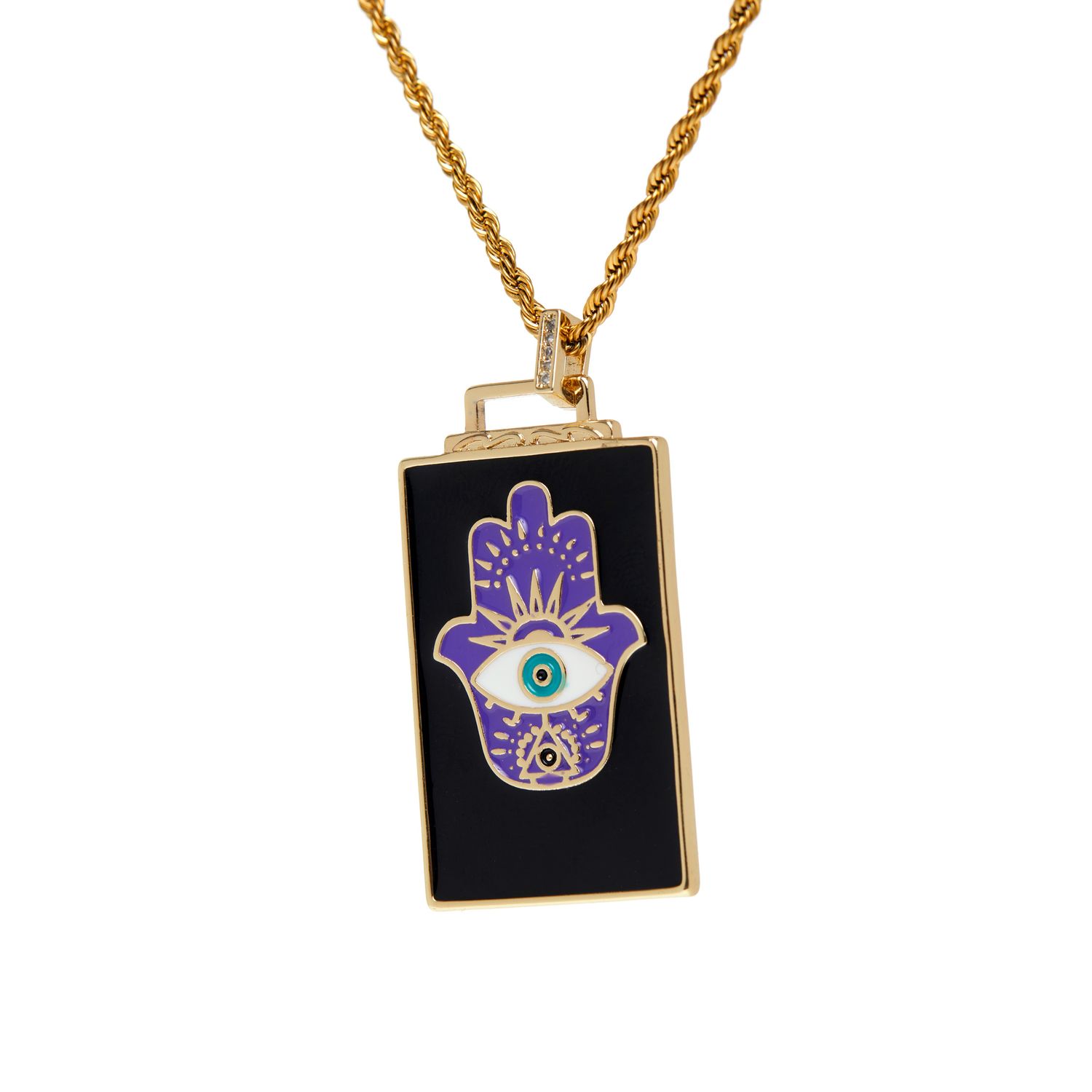 Колье Big Eye Khamsa Necklace - Purple