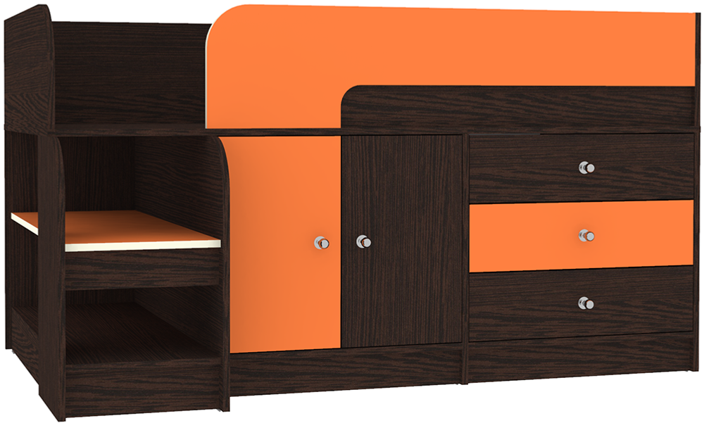 Кровать-чердак КарИВи Астра 9, 1 Венге Оранжевый