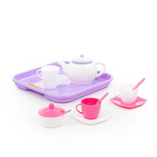 Набор детской посуды Алиса с подносом на 2 персоны (13 элементов) (в сеточке)