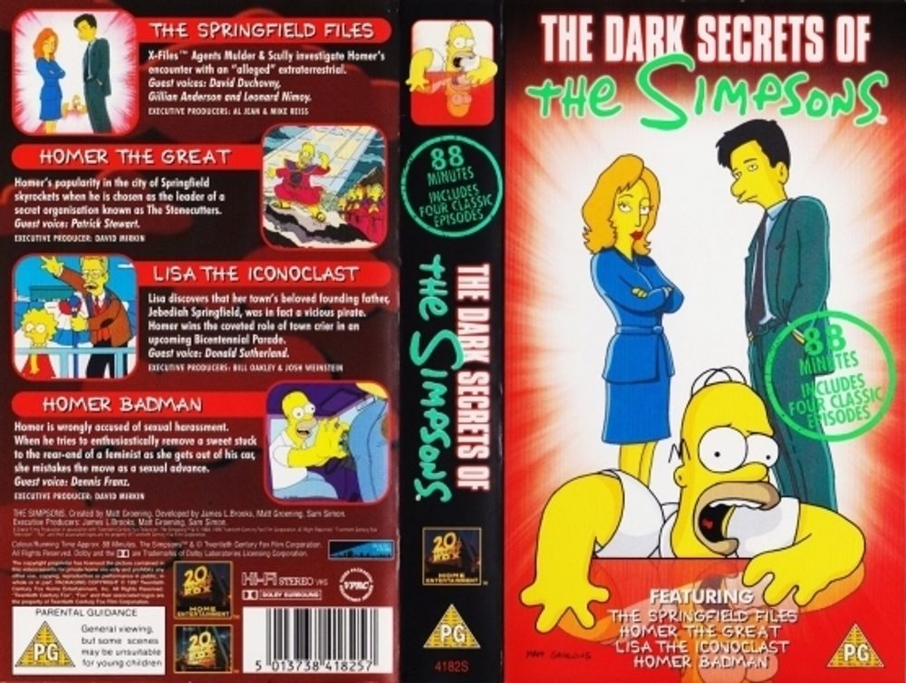 Кассета VHS The Dark Secrets of the Simpsons