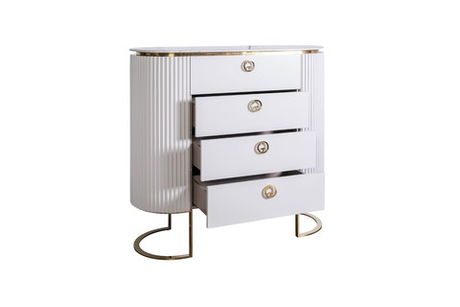 Комод с мраморной столешницей 110x47x117см Garda Decor Luciano белый