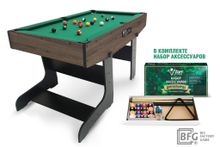Бильярд BFG Compact Moby 4 (Анкор) (Пул, анкор/черный (ЛДСП), ЛДСП_16, Сукно Euro Pro 50 ш1.98м Yellow green, Х/б сетка)