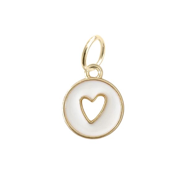 Подвеска Сердце круглая с эмалью