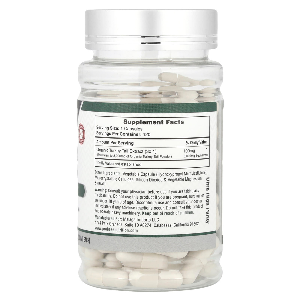 Probase Nutrition, Индейка, гриб, 100 мг, 120 капсул