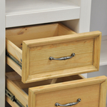 Тумба в гостиную Ландхаус 130х38х130 см, белый комод из массива сосны с 3 ящиками