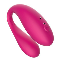 Розовый вибромассажер 8см для пар с управлением через приложение Amovibe Twin Pink