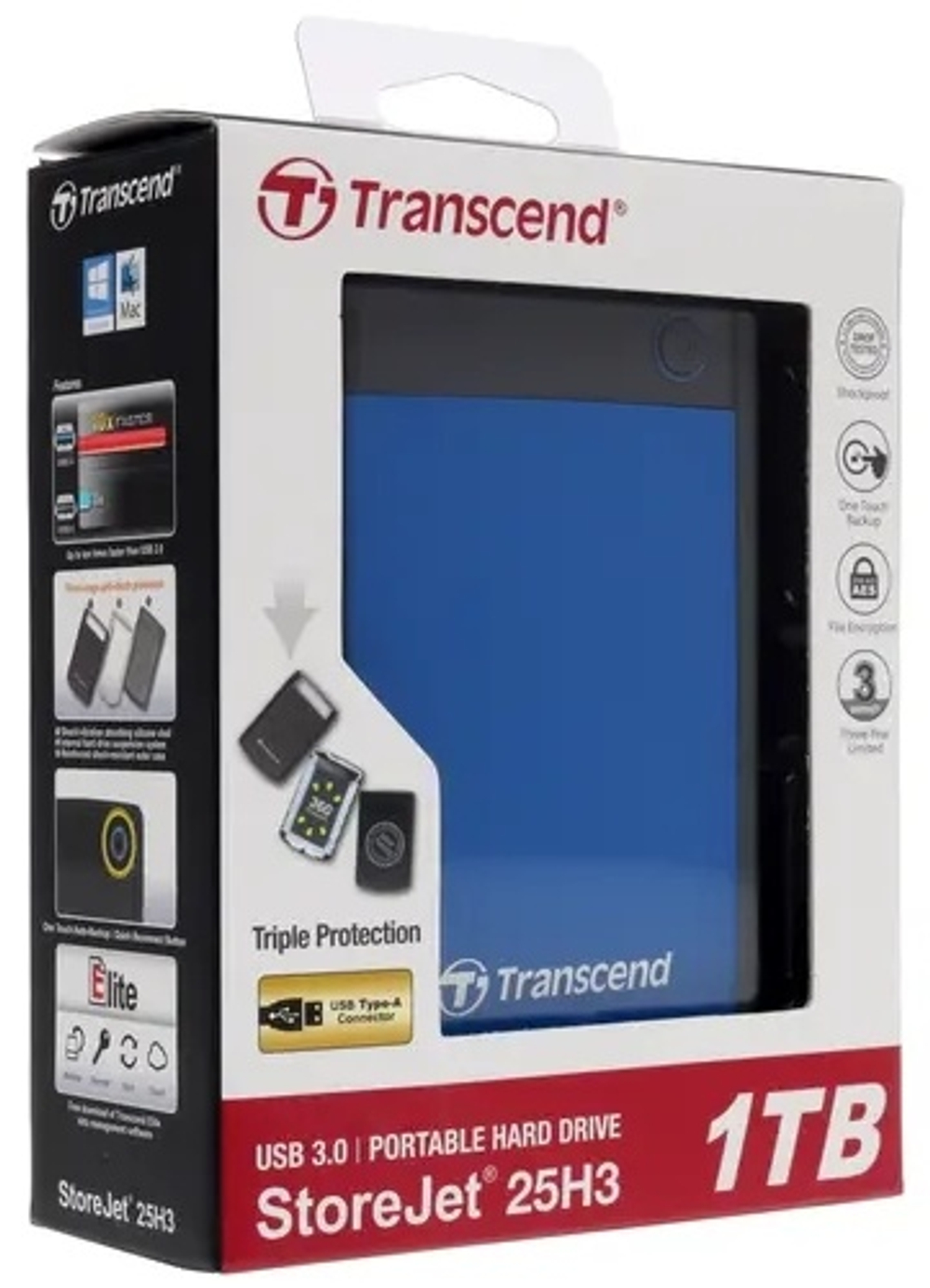 Внешний накопитель Transcend TS1TSJ25H3B 1000 Гб