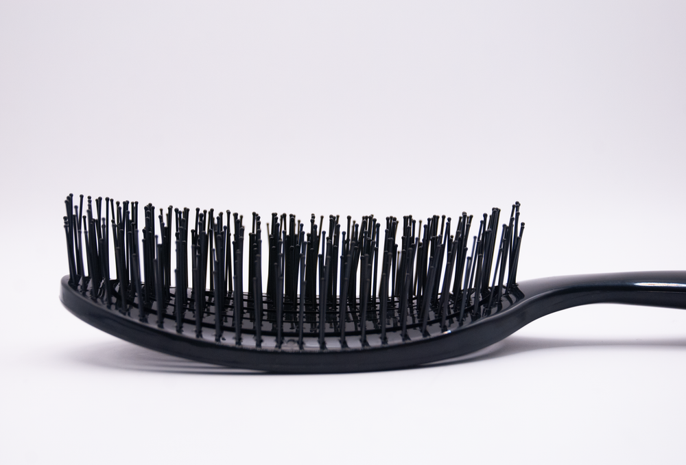 Профессиональная гибкая расческа для волос с двойными зубьями, черная - FLEXIBLE HAIRBRUSH
