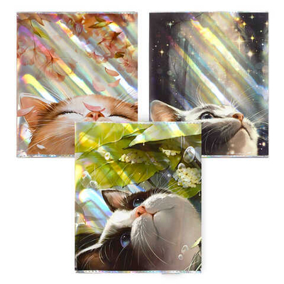 Обложки для тетрадей с голографическим рисунком ЛУЧЕЗАРНЫЙ КОТ