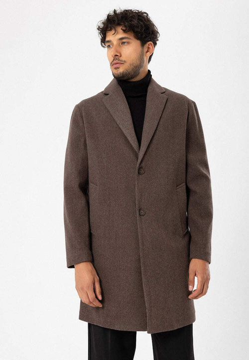 Мужское пальто (коричневое) Н12