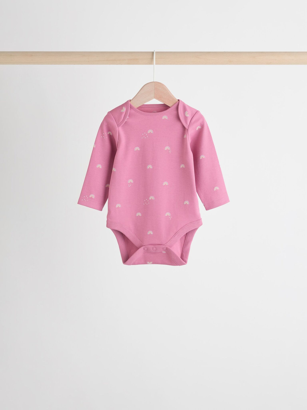 Боди с длинным рукавом для малышей Next N95-305, 5 шт., Белый, Розовый, Салатовый