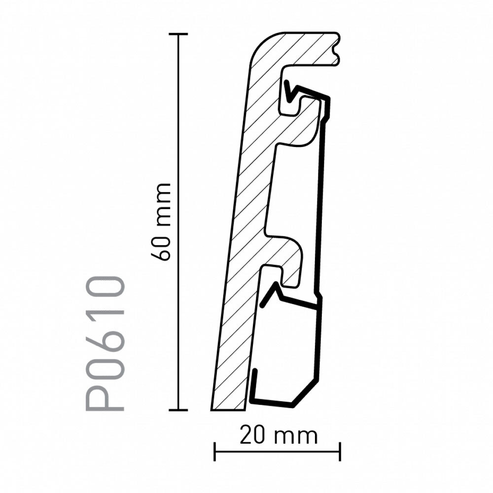 Плинтус Arbiton Vega P0610 Белый под покраску