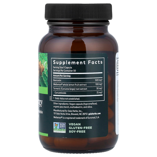 Gaia Herbs, Quercetin Synergy, 50 веганских капсул