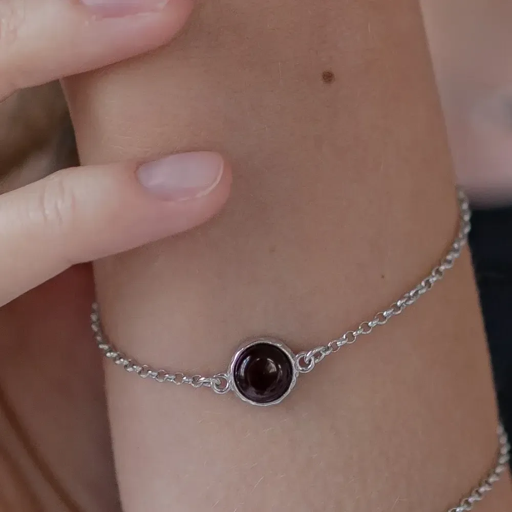 Браслет битый Круг с вишневым янтарем