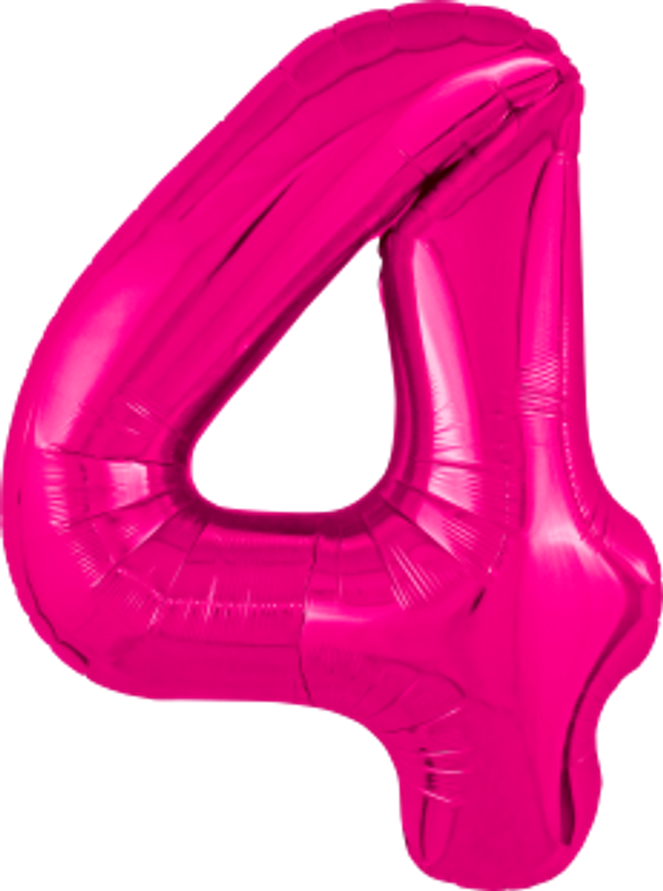 Agura Шар 40'' / 102 см "Цифра 4" Slim Фуксия (БГ-60)