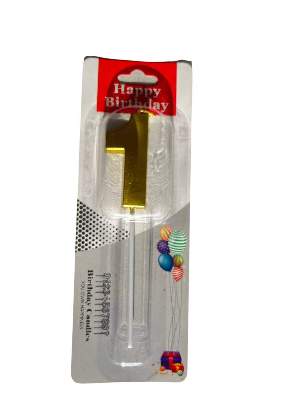 Свечи "Цифра (0-9)" Золотая