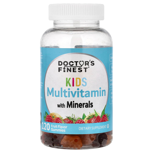 Doctor's Finest, мультивитамины с минералами для детей, фруктовый вкус, 120 жевательных таблеток