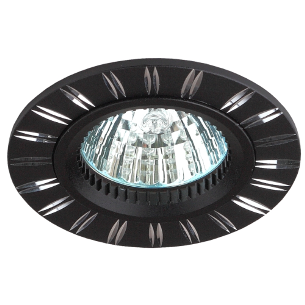 Встраиваемый светильник алюминиевый ЭРА KL33 AL/BK/1 MR16/GU5.3 точечный черный/хром | Алюминиевые встраиваемые светильники