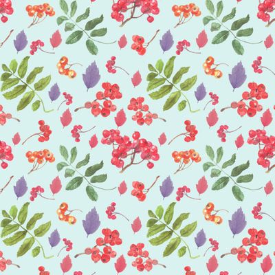 Рябина и листья