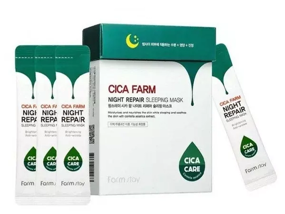 FarmStay Cica Farm Night Repair Sleeping Mask Восставливающая ночная маска в саше с центеллой