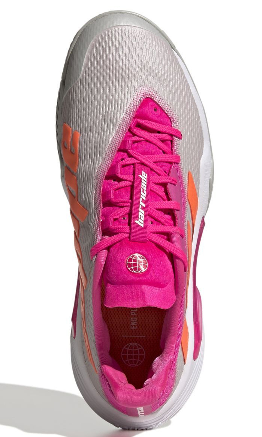 Женские Кроссовки теннисные Adidas Barricade W - grey two/solar orange/team shock pink
