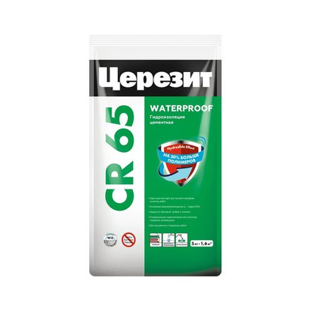 Гидроизоляционная смесь Церезит (Ceresit) CR 65 Waterproof, 5 кг
