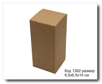Коробка Код 1362 размер 6,5х6,5х14 см крафт картон