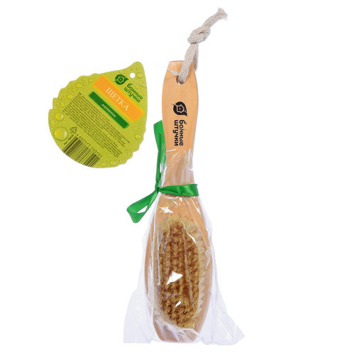 Щетка деревянная двусторонняя с массажером 22 см