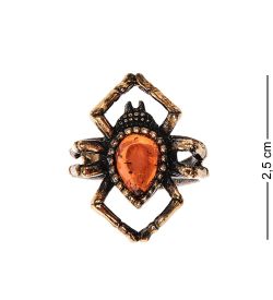 AM-2484 Кольцо «Паучок» (латунь, янтарь)