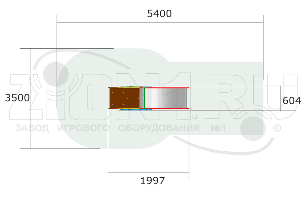 Детская горка Цветик H=650 Г042 для игровых площадок