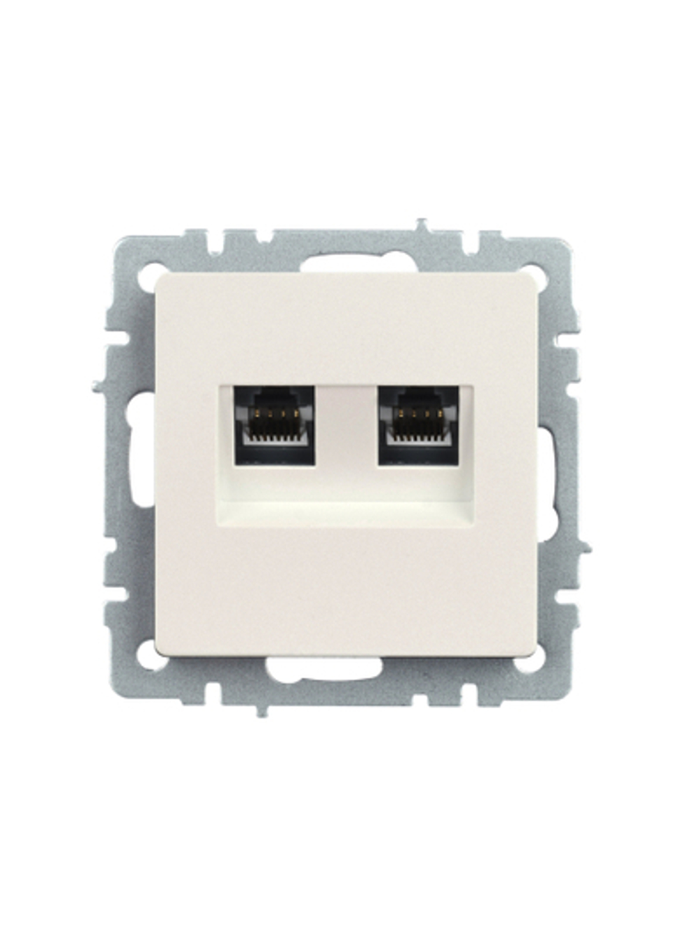 BRITE Розетка компьютерная двойная кат.5E RJ45 РК10-2-БрЖ жемчуг IEK