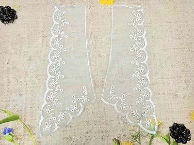 Воротник, вышивка на органзе, р. 33x17 см