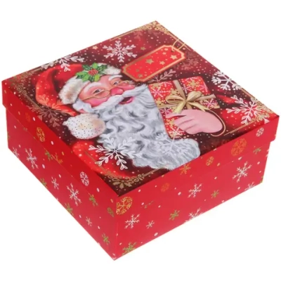 Коробка подарочная «Веселый Дедушка» 20*20*9,5 см