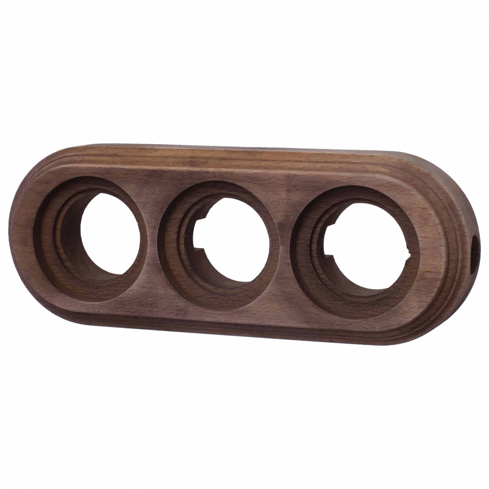 Рамка 3-местная для монтажа с декоративной трубой, бук, цвет старое дерево (1 выход) BF1-630-17/T