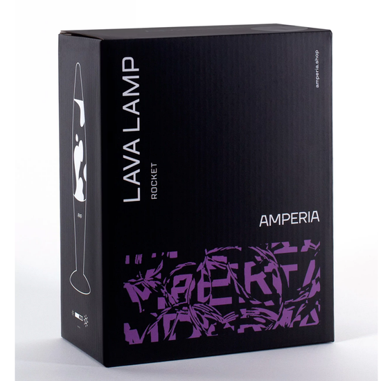 Лава лампа Amperia Rocket Бирюзовая, Прозрачная, корпус белый (35 см)