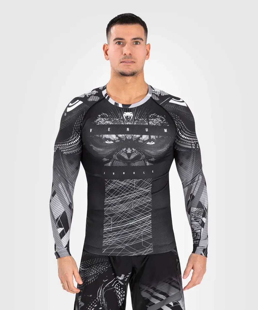 Рашгард Venum Gorilla Jungle LS Black/White