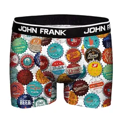 Мужские трусы боксеры белые с принтом JOHN FRANK JFB64