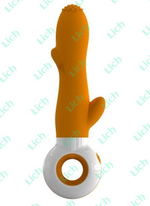 Оранжево-белый вибратор O-zone с рельефом