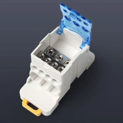 OZ-TWTU-80A 500A силовая распределительная коробка распределительный клеммный блок разъем DIN-рейка синий