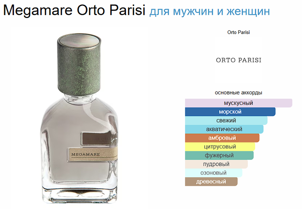 Тестер парфюмерии Orto Parisi Megamare 50 ml EDP TESTER