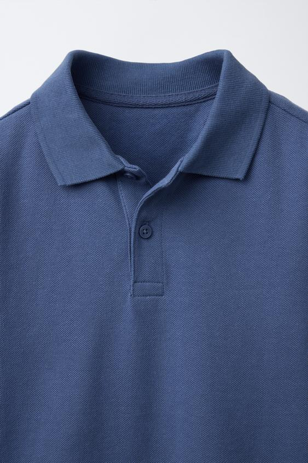 ZARA БАЗОВОЕ ПОЛО, ВЫЦВЕТШИЙ СИНИЙ